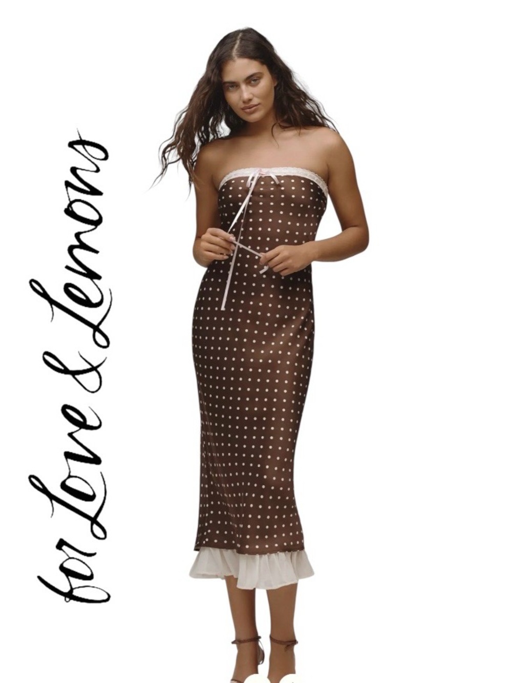 For Love & Lemons Daisy Mae Strapless Midi Dress Size Medium NWT